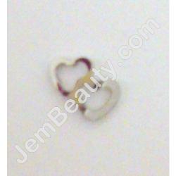  Nail Charm Silver 2 Hearts Top 