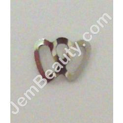  Nail Charm Silver 2 Hearts Side 