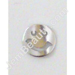  Nail Charm Silver Smiley Face 