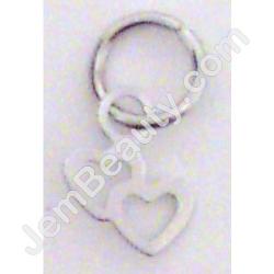  Nail Ring Silver Double Hearts 