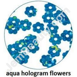  Art Club Holo Flowers Aqua 