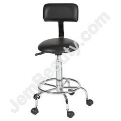  Stool with Back Support Black 