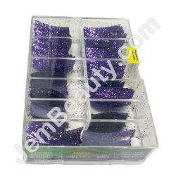  Large Glitter Tips 8 Purple 110/Box 