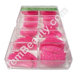  Large Glitter Tips 3 Hot Pink 110/Box 