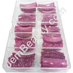  Large Glitter Tips 17 Fuschia 110/Box 