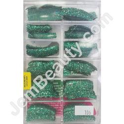  Glitter Nail Tips Mint Green 100/Box 