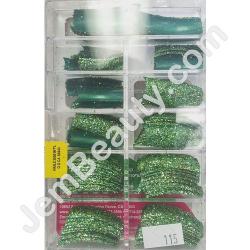  Glitter Nail Tips Apple Green 100/Box 