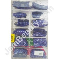  Glitter Nail Tips Dark Purple 100/Box 