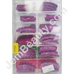  Glitter Nail Tips Amethyst 100/Box 