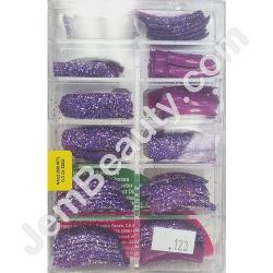  Glitter Nail Tips Violet 100/Box 