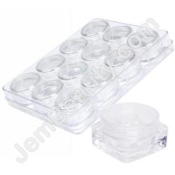  Square Jars 12 in Tray Clear 