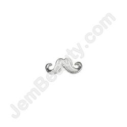  Nail Gem Mustache White Medium 