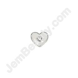  Nail Gem Heart White 1 Stone Medium 