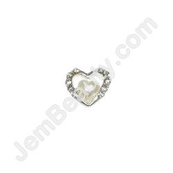  Nail Gem Heart w/ White Heart Large 