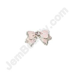  Nail Gem Bow Pink Tails Stone Medium 