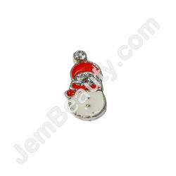  Nail Gem Snowman Red Hat Large 