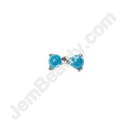  Nail Gem Bow Blue Bead Medium 