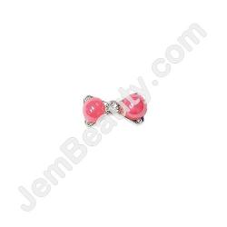  Nail Gem Bow Pink Big Bead XLarge 