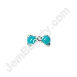  Nail Gem Bow Turquoise Big Bead XLarge 