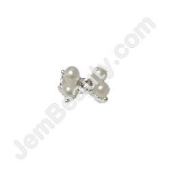  Nail Gem Bow White Beads Stone Small 