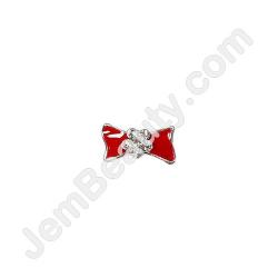  Nail Gem Bow Red Flower Stones Large 