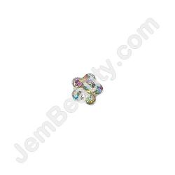  Nail Gem Flower AB Rhinestone Medium 