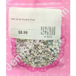  Nail Studs Square Silver Pack 