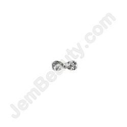  Nail Gem Bow Silver Style 1 Small 