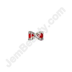  Nail Gem Bow Red X Stones Medium 