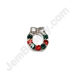  Nail Gem Wreath w/ Bow Small 