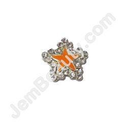  Nail Gem Star Orange Large 