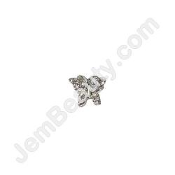  Nail Gem Butterfly Silver Medium 