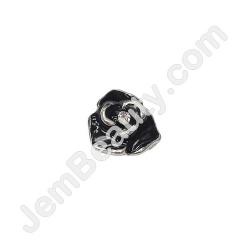  Nail Gem Rose Silver Black Medium 