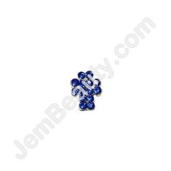  Nail Gem Cross Blue Stones Medium 